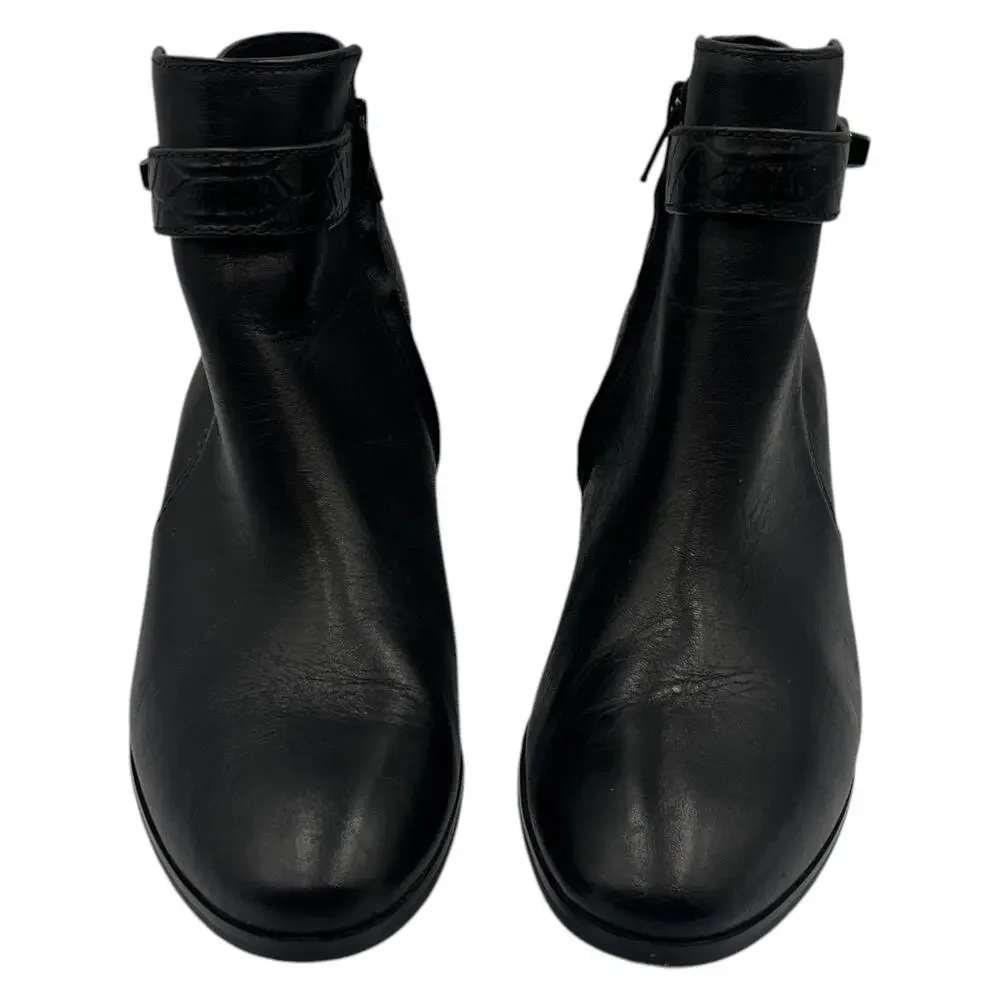 Coach Patricia Leather Block Heel Ankle Boots Booties Black Size 6.5B - Picture 2 of 6